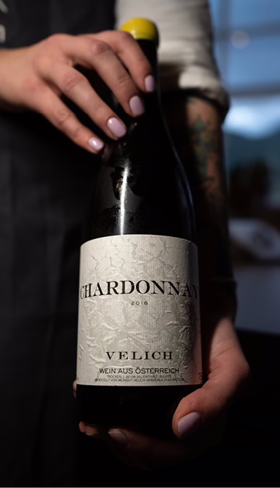 Flasche Chardonnay aus Österreich